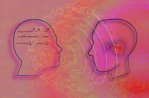 heads of man, woman and ear