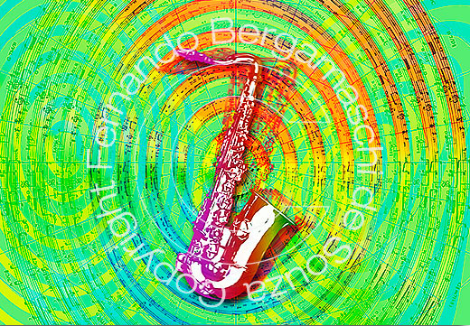 saxophone and sound waves