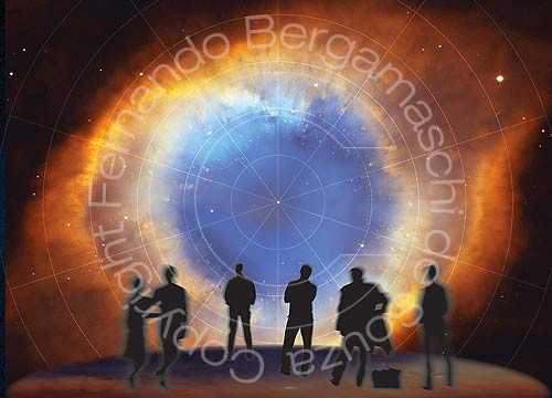 pessoas e Nebulosa de Hélix